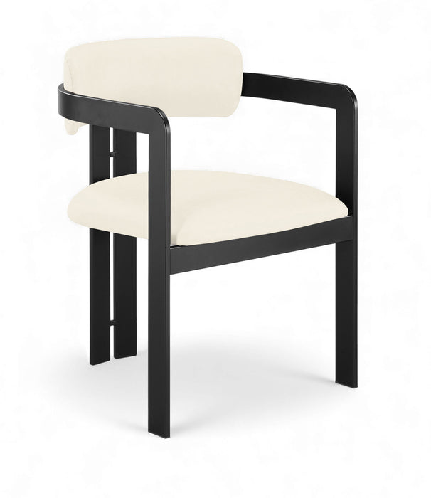 Aurum - Vegan Leather Upholstered Dining Chair With Graphite Black Base (Set of 2)