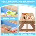 Giga 3-in-1 kids outdoor wooden picnic table with umbrella, convertible sand and water table for children, ASTM and CPSIA certified