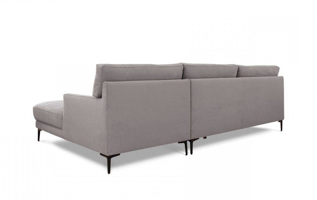 Stationary L Shaped Two Piece Sofa Chaise - Gray