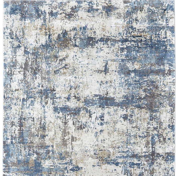 12' X 15' Abstract Power Loom Area Rug With Fringe - Ivory