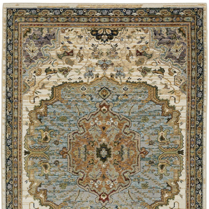 10' X 13' Oriental Area Rug (576333) - Ivory / Blue