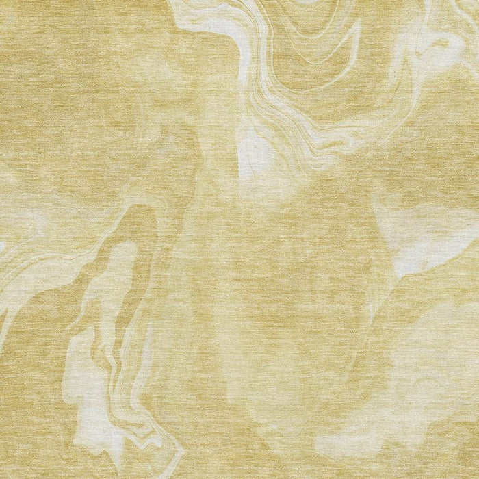 9' X 12' Abstract Washable Area Rug With UV Protection - Gold And Ivory