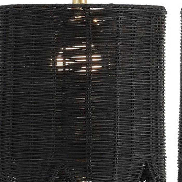 28" Table Lamps With Drum Shades (Set of 2) - Black