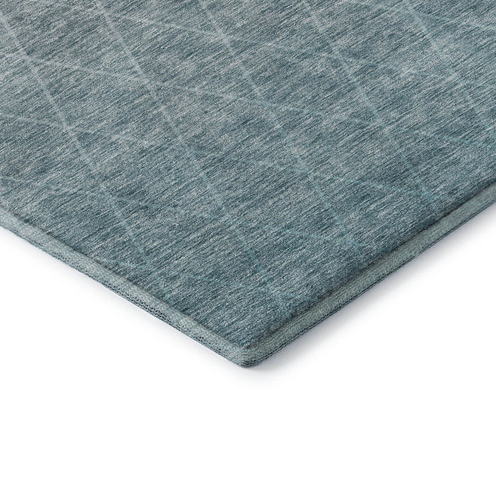 10' X 14' Geometric Washable Area Rug With UV Protection (688195) - Teal / Ivory