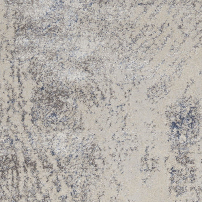 8' Abstract Non Skid Runner Rug (552480) - Ivory / Blue / Gray