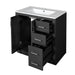 Giga bathroom vanity with sink, freestanding storage cabinet, three drawers, and soft-closing doors in modern design