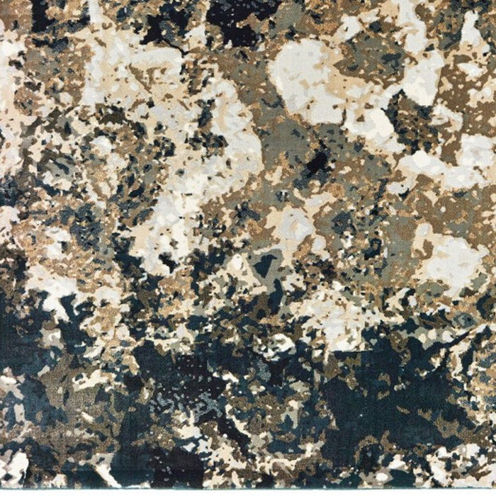 6' x 9' Abstract Marble Indoor Area Rug - Ivory Navy