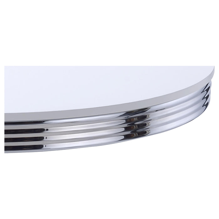 Retro Round 42-inch Wood Top Dining Table White and Chrome
