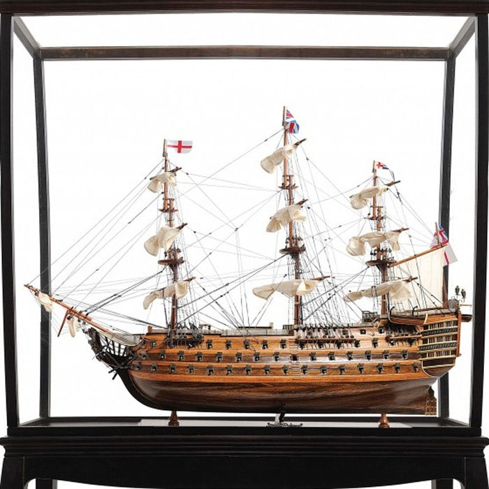 HMS Victory Large Floor Display Boat Hand Painted Decorative Boat - Brown
