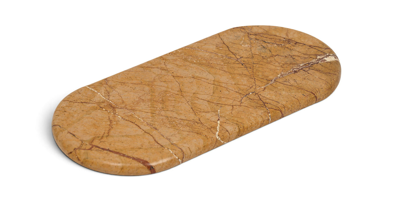 Marble tray by Meridian Furniture featuring a sleek, polished genuine marble surface with raised edges for elegant display.