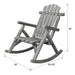 Giga durable wooden porch rocker chair made of fir logs with a classic rustic design and curved armrests.