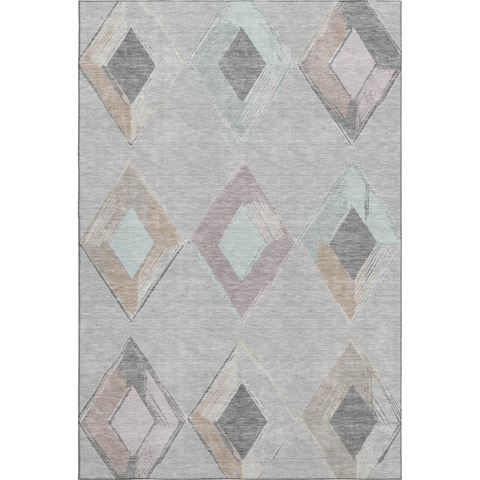 10' X 14' Geometric Washable Area Rug With UV Protection (710693) - Gray / Beige / Charcoal