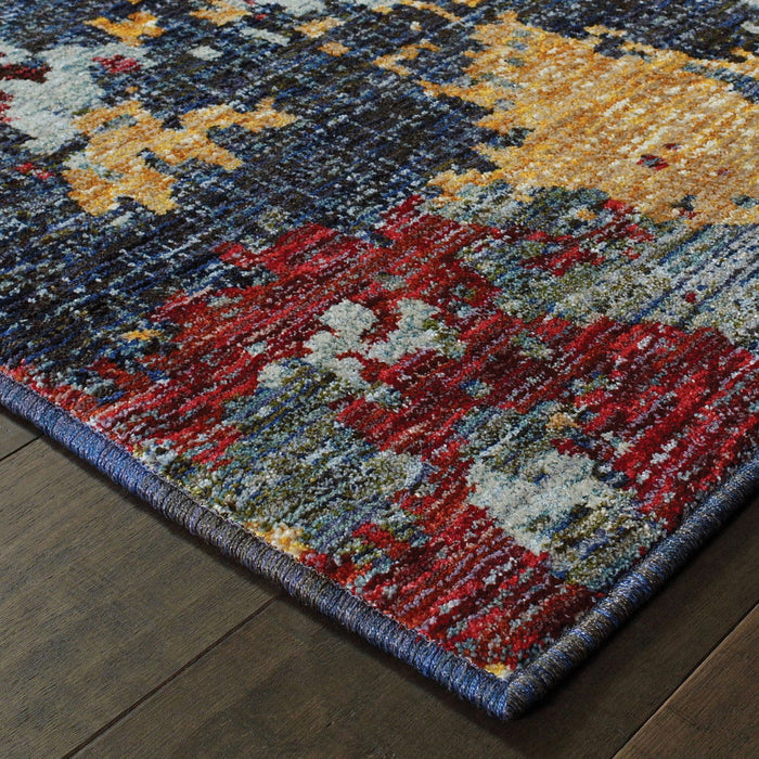 8' x 11' Abstract Power Loom Area Rug - Blue