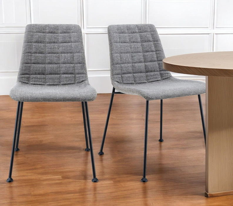 Upholstered Fabric Dining Side Chairs (Set of 2) - Light Gray