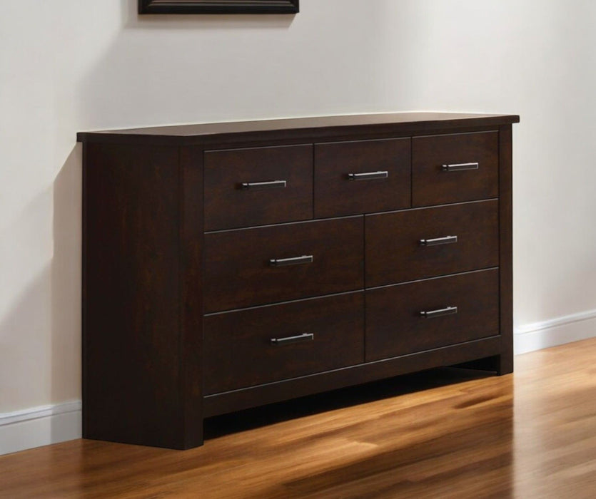 Seven Drawer Double Dresser - Mahogany