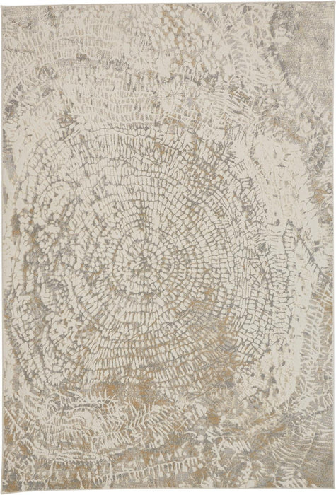 9' x 12' Abstract Area Rug - Ivory Tan And Gray