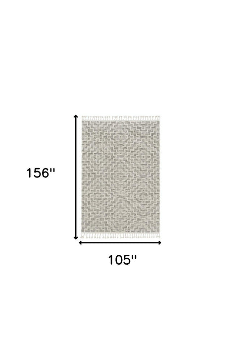 105" x 156" Polyester Rug - Ivory Gray