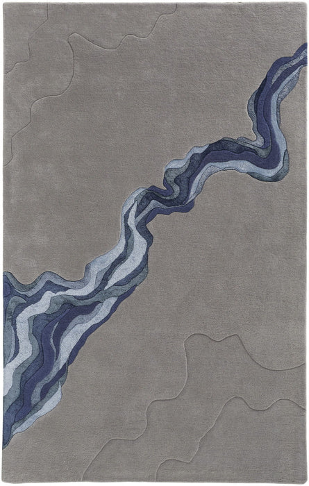 9' x 12' Wool Abstract Hand Tufted Area Rug - Gray And Blue