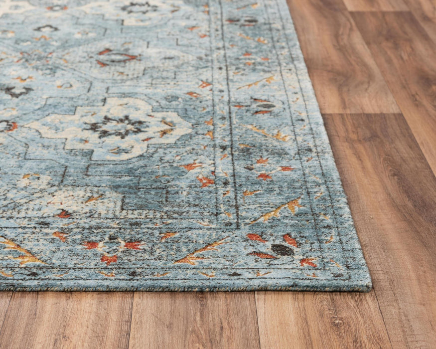 8' X 10' New Zealand Lambs Wool Oriental Hand Carved Handmade Area Rug (748028) - Blue / Beige / Apricot