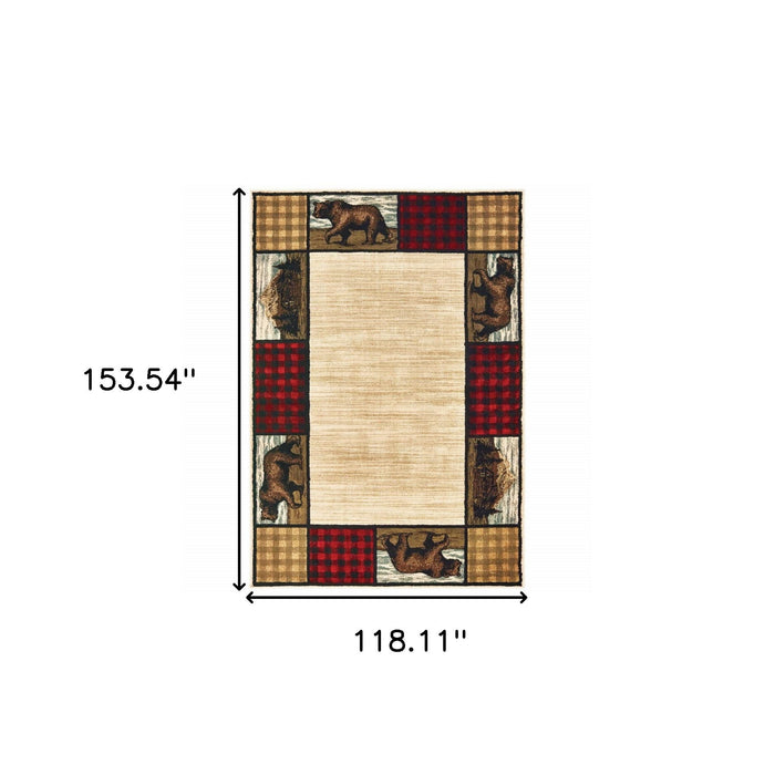 10' x 13' Southwestern Power Loom Stain Resistant Area Rug - Ivory