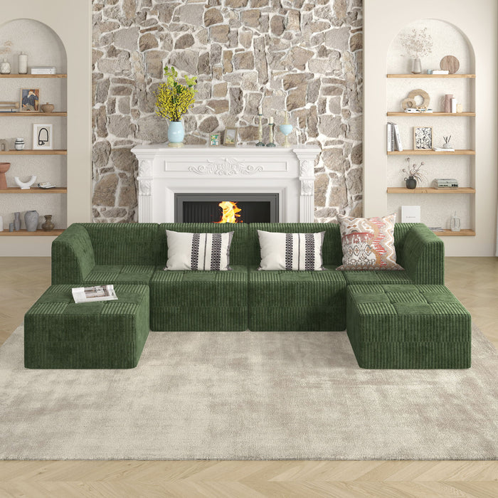 Modern Minimalist Corduroy Corner Sofa Sleeper