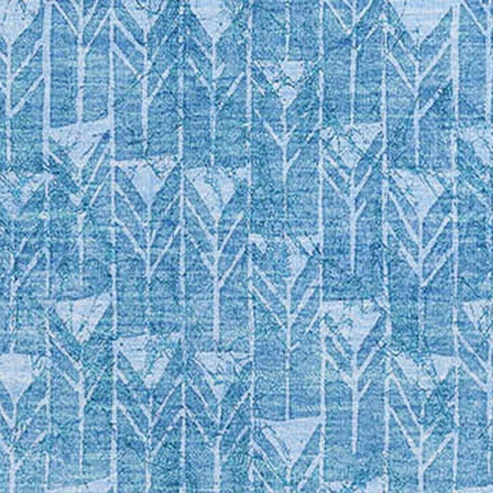 3' X 5' Geometric Washable Area Rug With UV Protection (647063) - Blue / Ivory