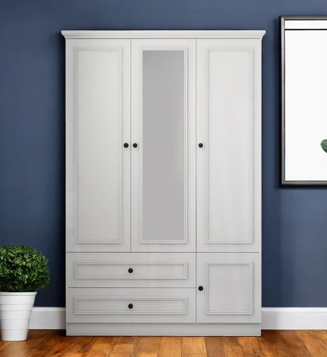 71" Mirro Four Door Two Drawer Combo Dresser - White