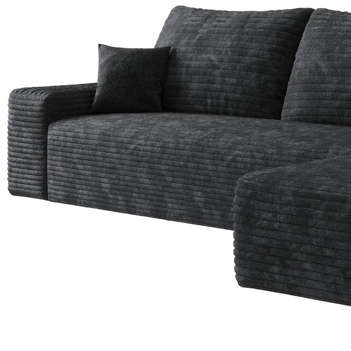 Modular Compression Foam Sofa With Toss Pillows - Black