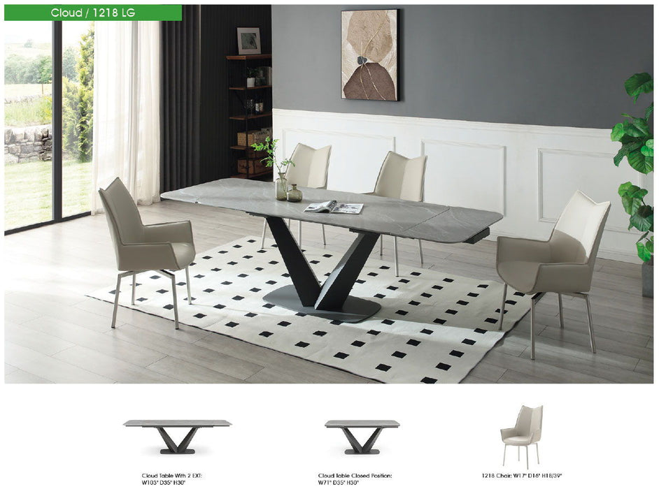 Cloud - Dining Table - Gray / Black