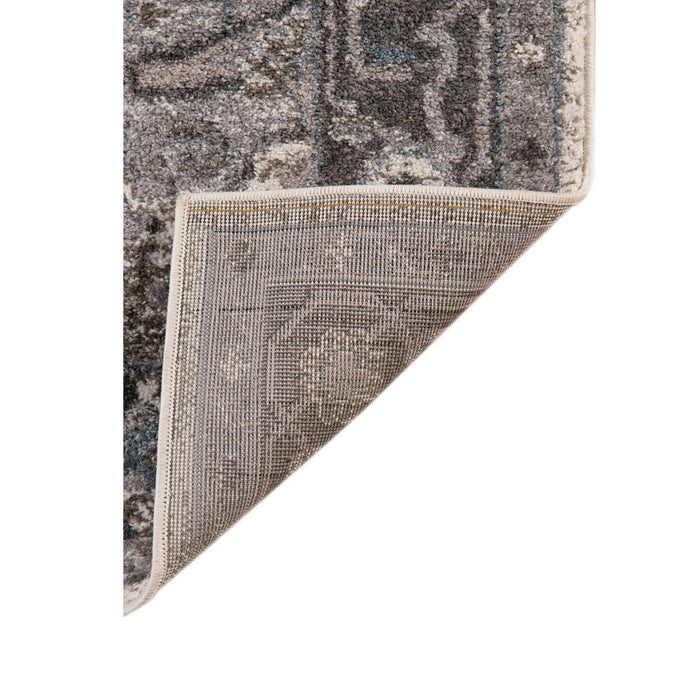 9' x 12' Medallion Power Loom Area Rug - Ivory Taupe And Gray