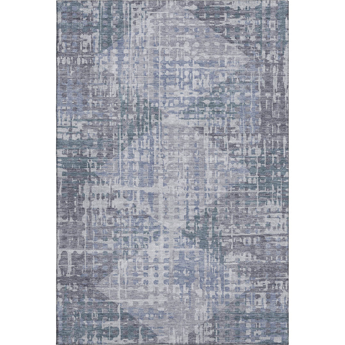 10' X 14' Geometric Washable Area Rug With UV Protection (715003) - Blue / Purple