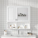 Giga wall-mounted medicine cabinet with mirrored doors and open shelves, bathroom storage for toiletries and essentials.
