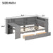Giga platform storage bed with upholstered headboard, built-in desk, LED lighting, shelves, drawers, and charging station.