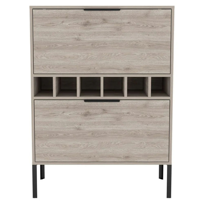43" Wood Console Bar Cabinet With Two Doors - Beige