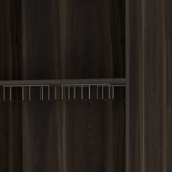 Corner Bar Cabinet With Multiple Shelves - Dark Brown
