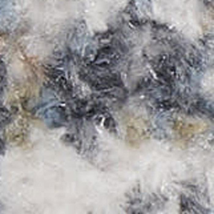 8' Floral Distressed Runner Rug (563981) - Ivory / Blue / Brown