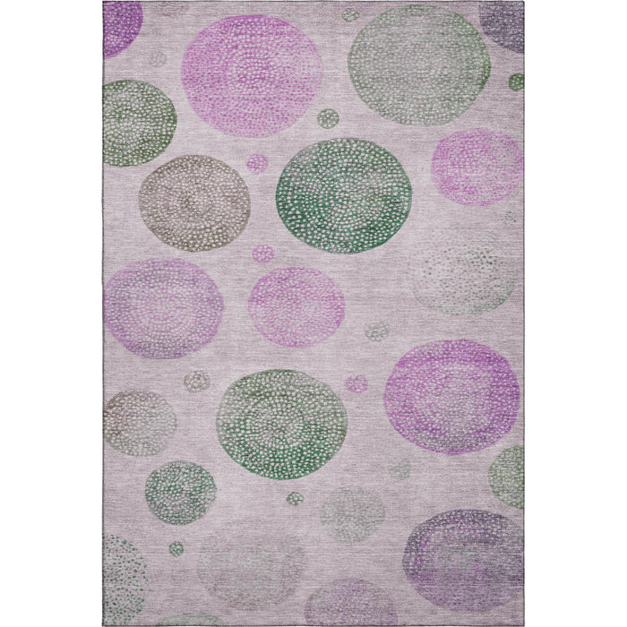 10' X 14' Geometric Washable Area Rug With UV Protection (707365) - Blush / Green / Pink