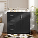 Giga bathroom vanity with sink, storage cabinet, three drawers, soft-closing doors, freestanding design in modern style
