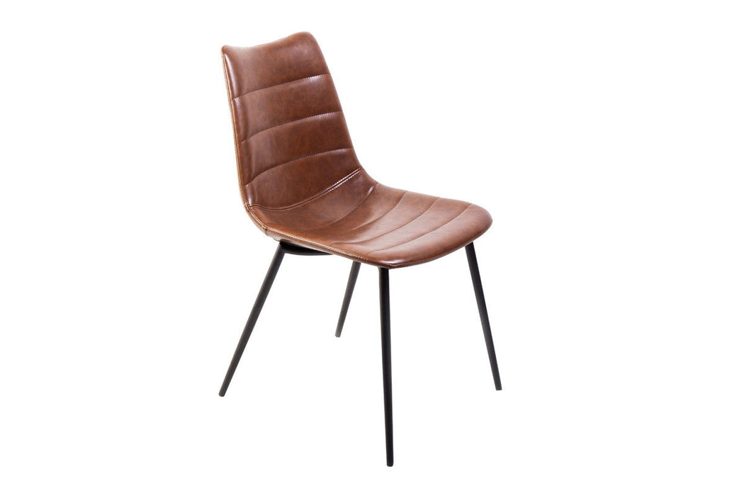 Faux Leather Dining Room Side Chairs (Set of 2) - Brown