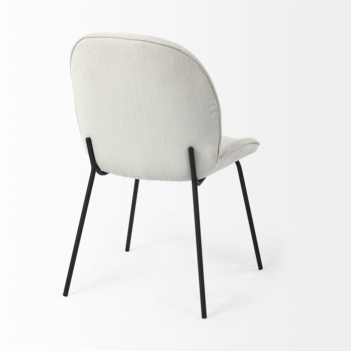 Upholstered Fabric Dining Side Chairs (Set of 2) - White