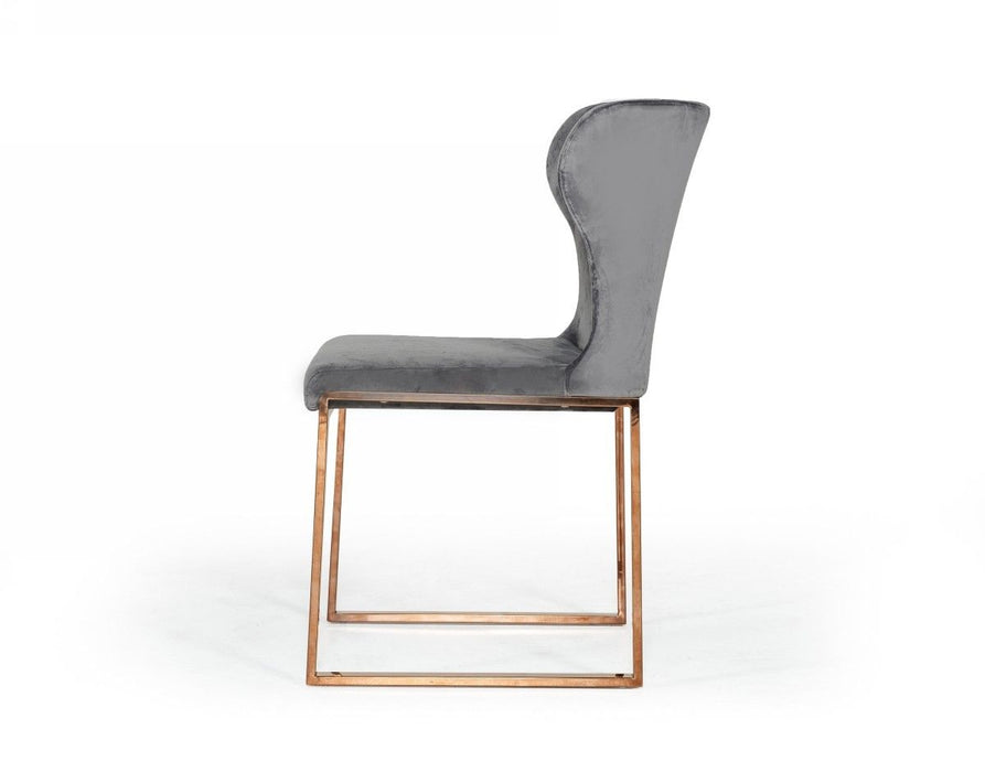 Upholstered Fabric Wing Back Dining Side Chair - Gray