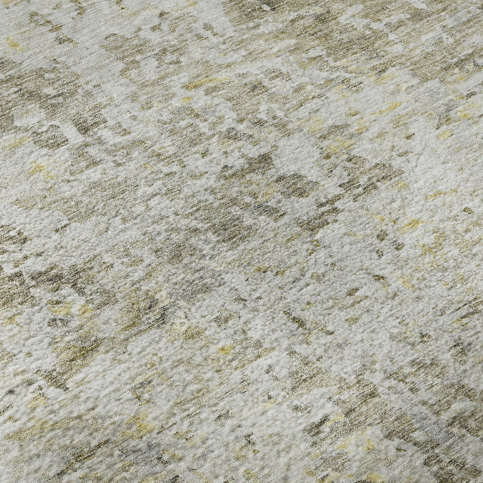 10' X 14' Abstract Washable Area Rug With UV Protection (685403) - Taupe / Beige / Gold