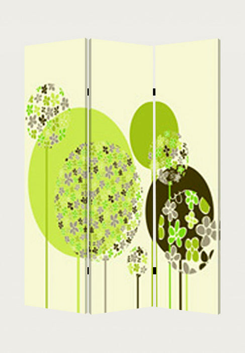 Wood Canvas Floral Buds Screen - Multi Color