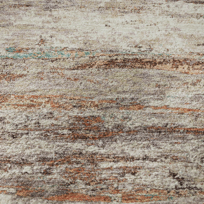 10' X 14' Abstract Washable Area Rug With UV Protection (710160) - Terra Cotta / Beige / Teal