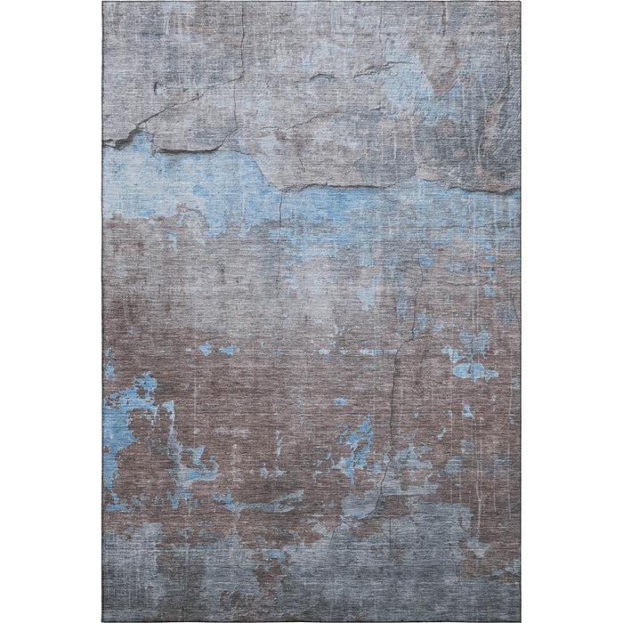 10' X 14' Abstract Washable Area Rug With UV Protection (701165) - Sky Blue / Gray / Silver
