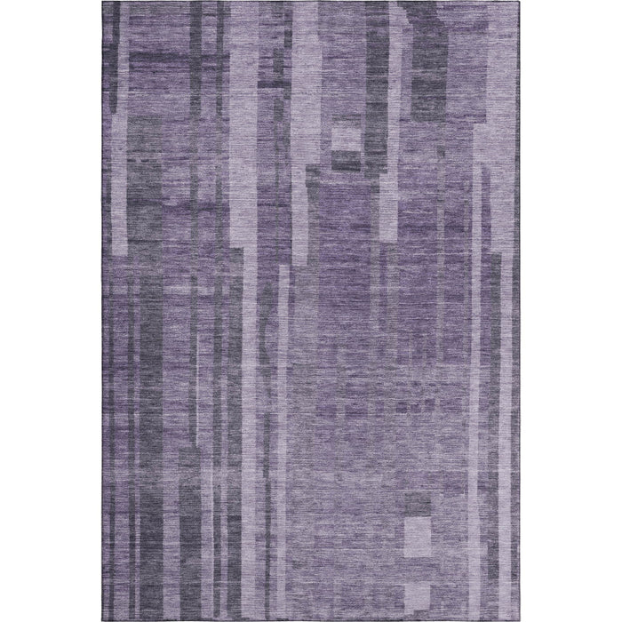 10' X 14' Striped Washable Area Rug With UV Protection (683291) - Purple / Lilac