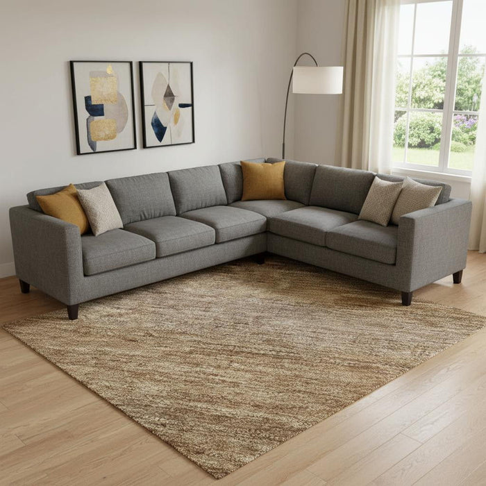 10' X 14' Striped Washable Area Rug With UV Protection (699544) - Brown / Khaki