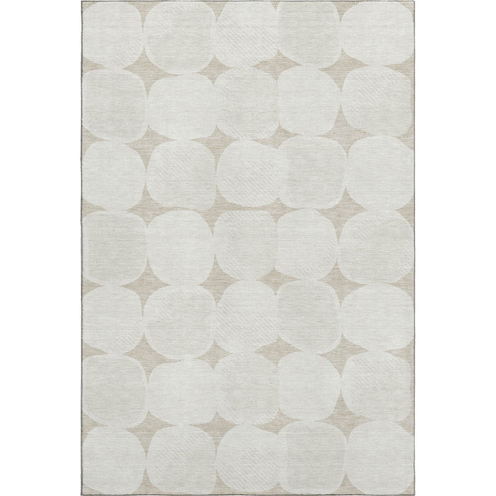 10' X 14' Abstract Geometric Washable Area Rug With UV Protection (669162) - Beige / Ivory