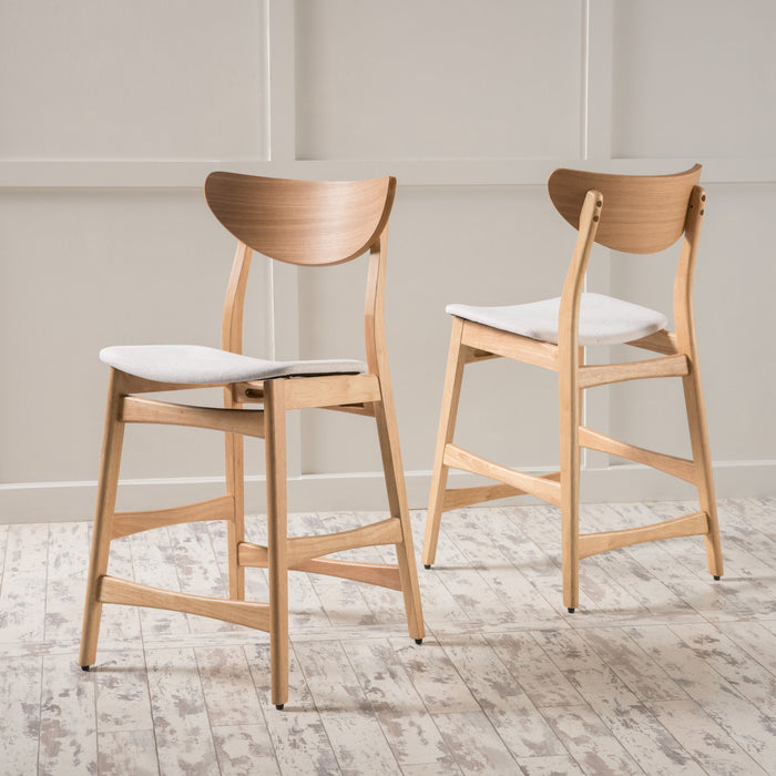 Retro Modern Counter Height Chair Set With Cushioned Seats