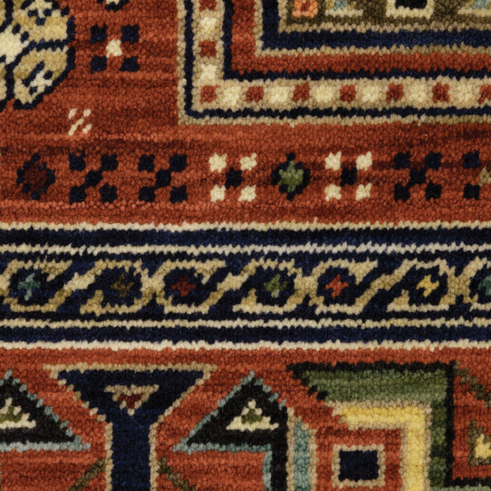 7.9' x 11.2' Oriental Power Loom Area Rug - Red And Black